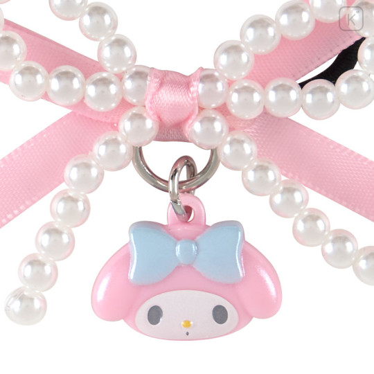 Japan Sanrio Original Kids Hair Tie - My Melody : Swaying Charm Bead Ribbon - 2