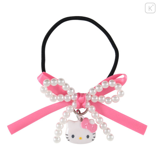 Japan Sanrio Original Kids Hair Tie - Hello Kitty : Swaying Charm Bead Ribbon - 1