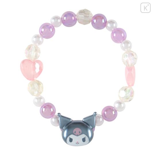 Japan Sanrio Original Kids Beaded Bracelet - Kuromi : Face Aurora - 1