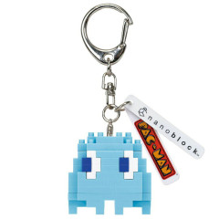 Japan Pac-Man Nanoblock n-fig Keychain - Ghost Inky Blue