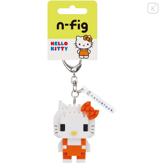 Japan Sanrio Nanoblock n-fig Keychain - Hello Kitty : Orange - 2