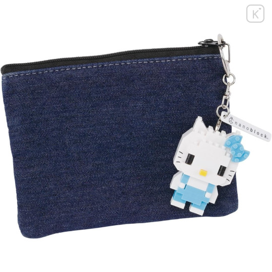Japan Sanrio Nanoblock n-fig Keychain - Hello Kitty : Blue - 3
