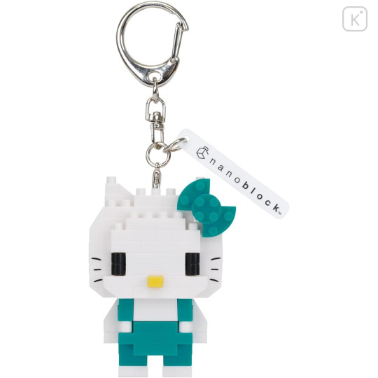 Japan Sanrio Nanoblock n-fig Keychain - Hello Kitty : Green - 1