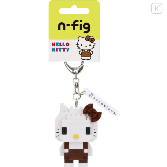 Japan Sanrio Nanoblock n-fig Keychain - Hello Kitty : Brown - 2