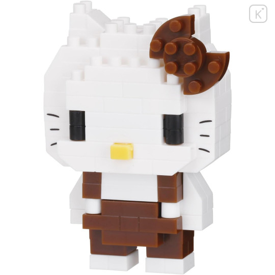 Japan Sanrio Nanoblock n-fig Keychain - Hello Kitty : Brown - 4