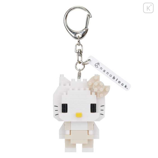 Japan Sanrio Nanoblock n-fig Keychain - Hello Kitty : White - 1