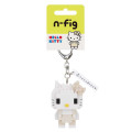 Japan Sanrio Nanoblock n-fig Keychain - Hello Kitty : White - 2
