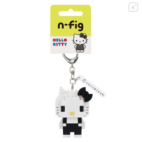Japan Sanrio Nanoblock n-fig Keychain - Hello Kitty : Black - 2