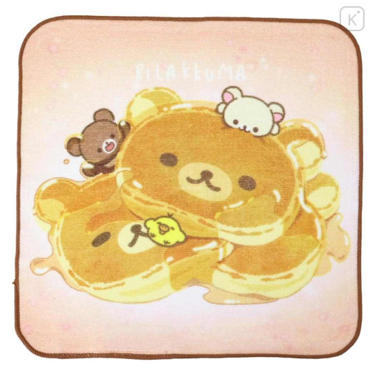 Japan San-X Mini Towel Handkerchief - Rilakkuma Stay with Me Pancake - 1