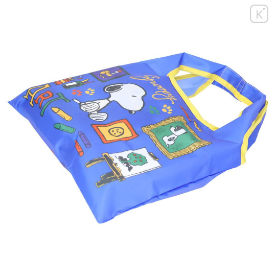 Japan Peanuts Eco Shopping Bag With Pocket (S) - Snoopy : Joe Cool Art - 2