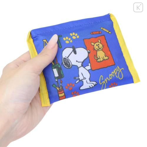 Japan Peanuts Eco Shopping Bag With Pocket (S) - Snoopy : Joe Cool Art - 4