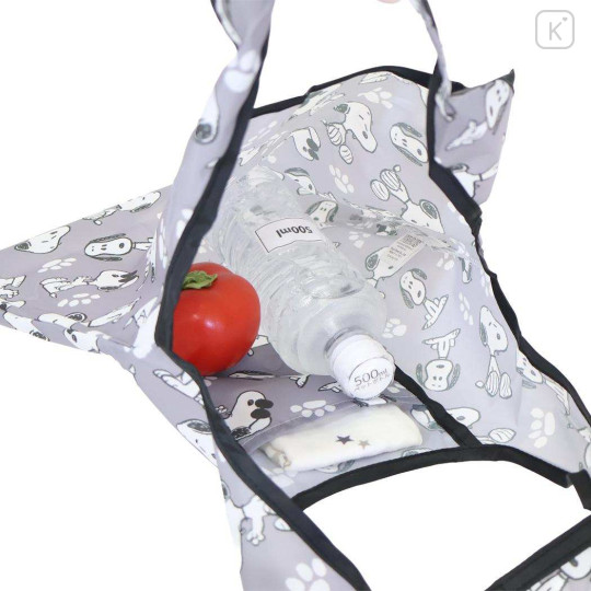 Japan Peanuts Eco Shopping Bag With Pocket (S) - Snoopy : Joe Cool Grey - 3