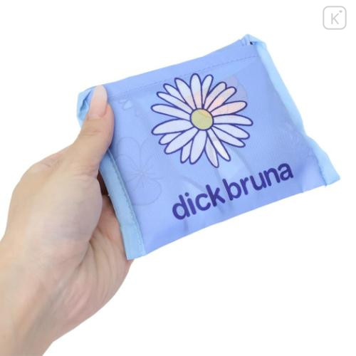 Japan Miffy Eco Shopping Bag With Pocket (S) - Miffy : Flower Purple Blue - 4