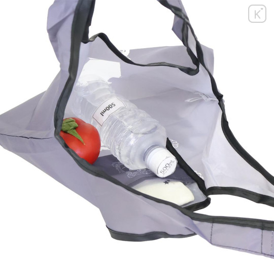 Japan Moomin Eco Shopping Bag With Pocket (S) - Moomintroll : Grey - 3