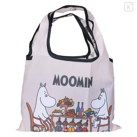 Japan Moomin Eco Shopping Bag With Pocket (S) - Moomintroll & Mom Beige - 1