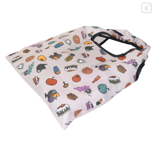 Japan Moomin Eco Shopping Bag With Pocket (S) - Moomintroll & Mom Beige - 2