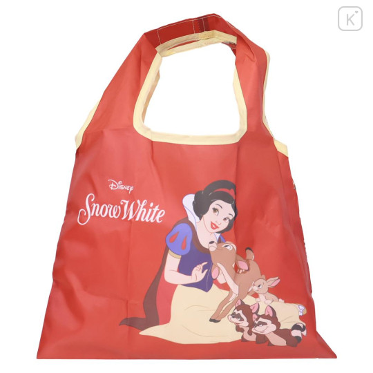 Japan Disney Eco Shopping Bag With Pocket (S) - Snow White and the Seven Dwarfs : Red - 1