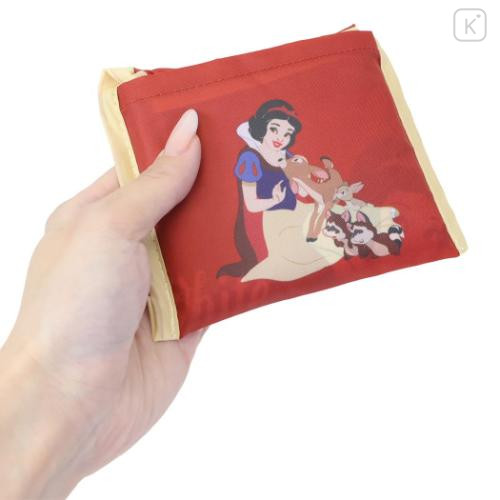 Japan Disney Eco Shopping Bag With Pocket (S) - Snow White and the Seven Dwarfs : Red - 4