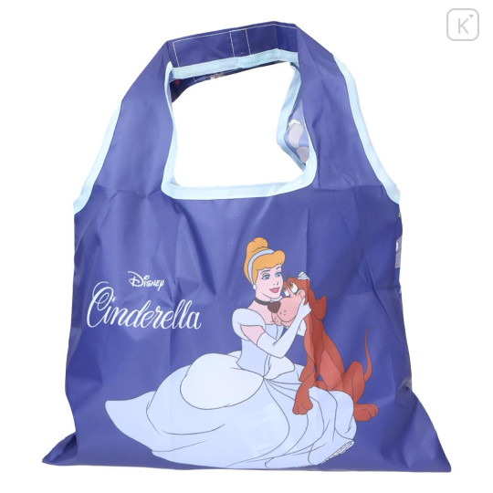 Japan Disney Eco Shopping Bag With Pocket (S) - Cinderella : Navy - 1