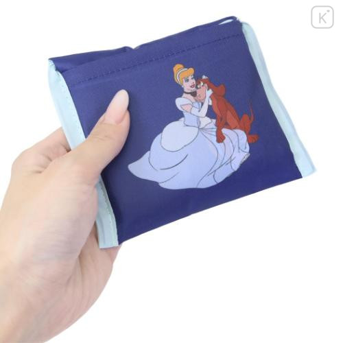 Japan Disney Eco Shopping Bag With Pocket (S) - Cinderella : Navy - 4