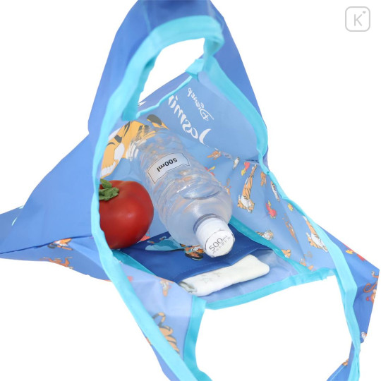 Japan Disney Eco Shopping Bag With Pocket (S) - Jasmine : Blue - 3