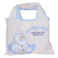 Japan Disney Eco Shopping Bag With Pocket (S) - Baymax : Life is Better with Cat - 1