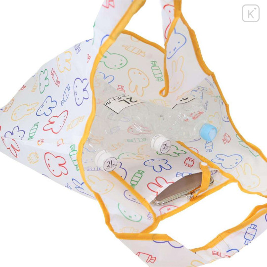 Japan Miffy Eco Shopping Bag With Pocket - Miffy : Drawing Colorful - 3