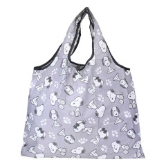 Japan Peanuts Eco Shopping Bag With Pocket - Snoopy : Joe Cool Grey