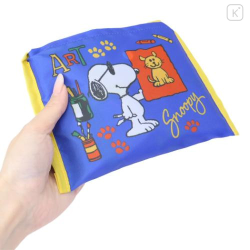 Japan Peanuts Eco Shopping Bag With Pocket - Snoopy : Joe Cool Art - 4
