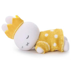 Japan Miffy Flocked Doll - Miffy : 70th Anniversary Sleeping Friend Crown Dots