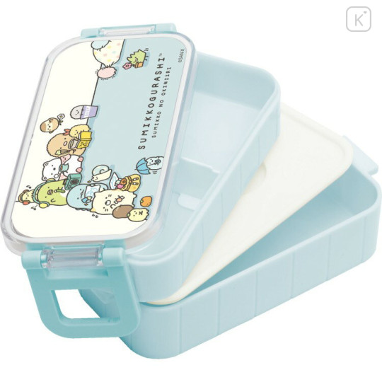 Japan San-X 2 Tier Bento Lunch Box 600ml - Sumikko Gurashi : Sumikko's Favorite Light Blue - 2