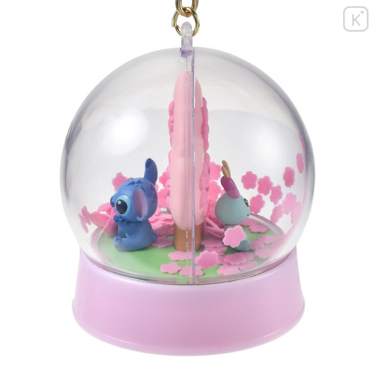 Japan Disney Store Shaka Shaka Keychain - Scrump & Stitch : Sakura Cherry Blossom Diorama Festival - 3