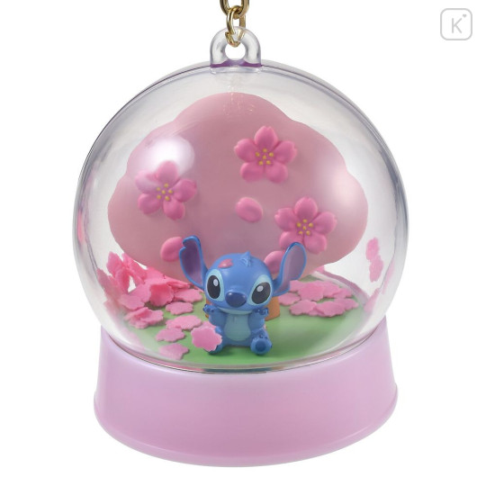 Japan Disney Store Shaka Shaka Keychain - Scrump & Stitch : Sakura Cherry Blossom Diorama Festival - 5