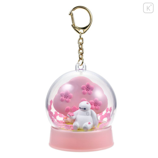 Japan Disney Store Shaka Shaka Keychain - Baymax & Cat : Sakura Cherry Blossom Diorama Festival - 1
