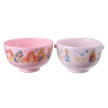 Japan Disney Store Kids Rice Bowl & Soup Bowl Set - Disney Princess : Pink - 1