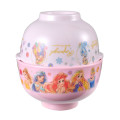 Japan Disney Store Kids Rice Bowl & Soup Bowl Set - Disney Princess : Pink - 3