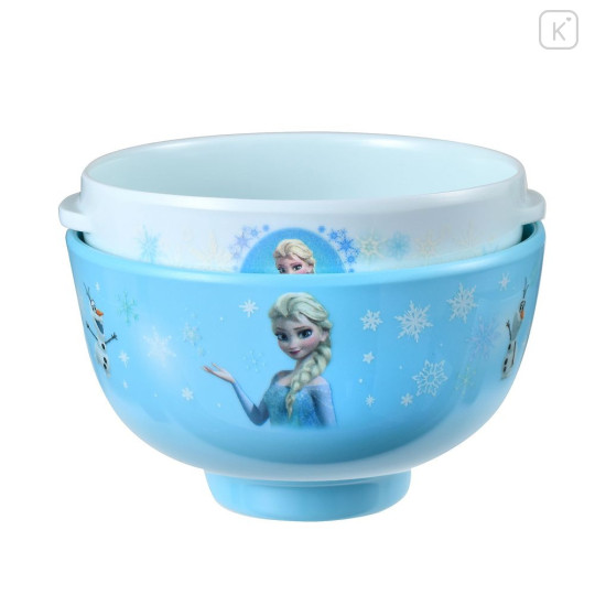 Japan Disney Store Kids Rice Bowl & Soup Bowl Set - Frozen Elsa : Blue - 2