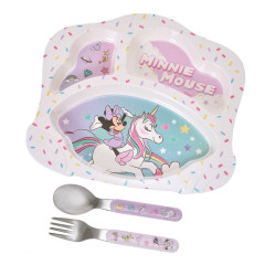 Japan Disney Store Kids Divided Dinnerware Set - Minnie : Unicorn