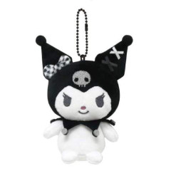 Japan Sanrio Mascot Holder - Kuromi : Gingham Ribbon