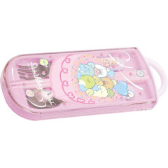 Japan San-X Bento Lunch Cutlery Set Spoon Fork Chopstick - Sumikko Gurashi : Dessert Party Heart Cake Light Pink
