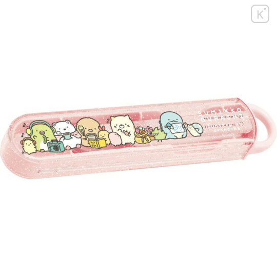 Japan San-X Chopsticks 16.5cm with Case - Sumikko Gurashi : Sumikko's Favorite Light Pink - 1