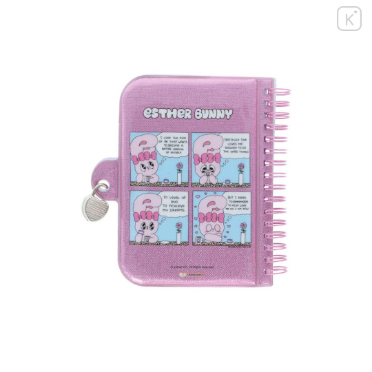 Japan Esther Bunny A6 Spiral Lockable Journal - Mochimochi Pink - 2