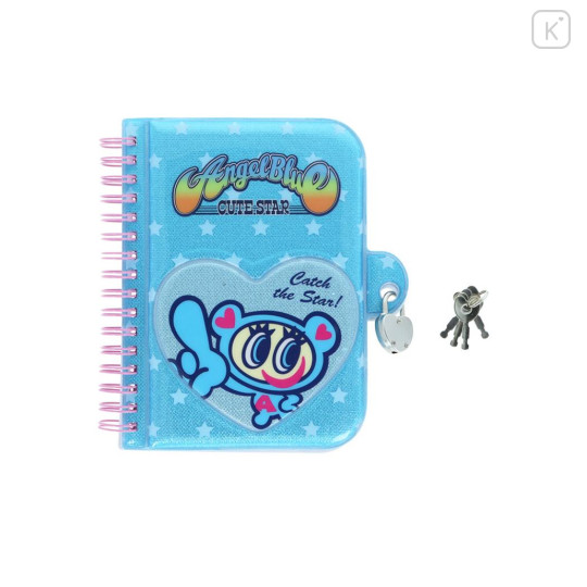 Japan Angel Blue A6 Spiral Lockable Journal - Mochimochi Cute Star - 1