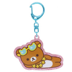 Japan San-X Glitter Acrylic Keychain - Rilakkuma : Go On Vacation