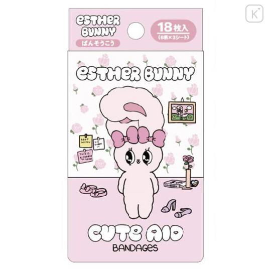 Japan Esther Bunny Boxed Adhesive Bandage - Light Pink - 1