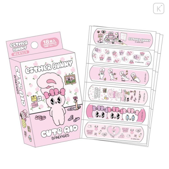 Japan Esther Bunny Boxed Adhesive Bandage - Light Pink - 3