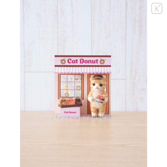 Japan Hamanaka Wool Needle Felting Kit - Cat Donut Shop - 1