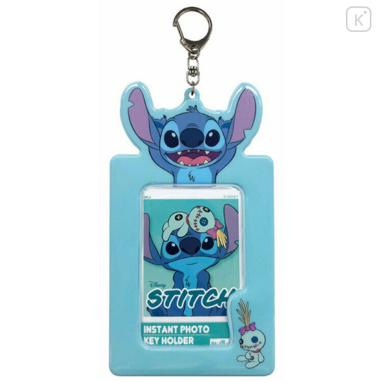 Japan Disney Photo Holder Card Case Keychain - Stitch : Happy - 1