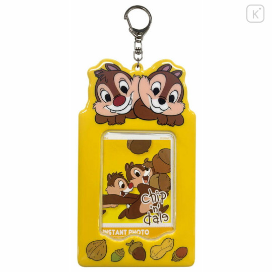 Japan Disney Photo Holder Card Case Keychain - Chip & Dale : Smile - 1