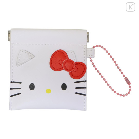 Japan Sanrio Mini Squeeze Pinch Pouch - Hello Kitty : Face - 1